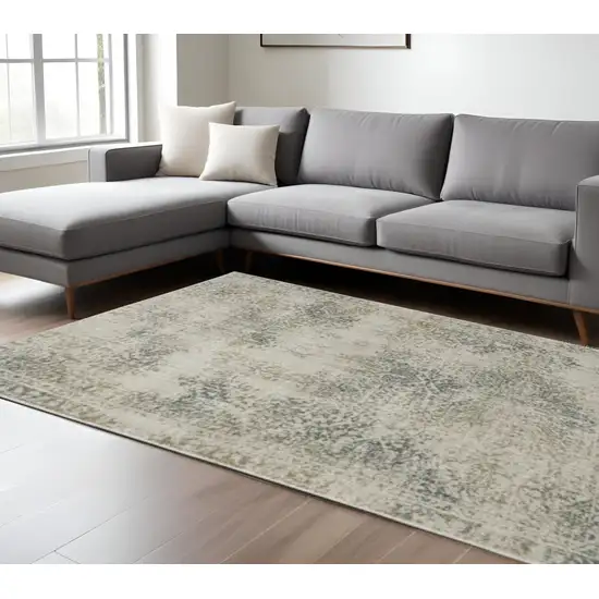 Gray Oriental Power Loom Area Rug Photo 1