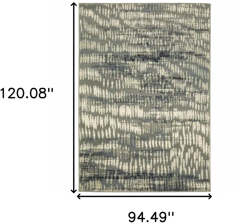Grey Beige Blue And Light Blue Abstract Power Loom Stain Resistant Area Rug Photo 10