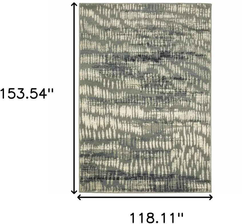 Grey Beige Blue And Light Blue Abstract Power Loom Stain Resistant Area Rug Photo 10