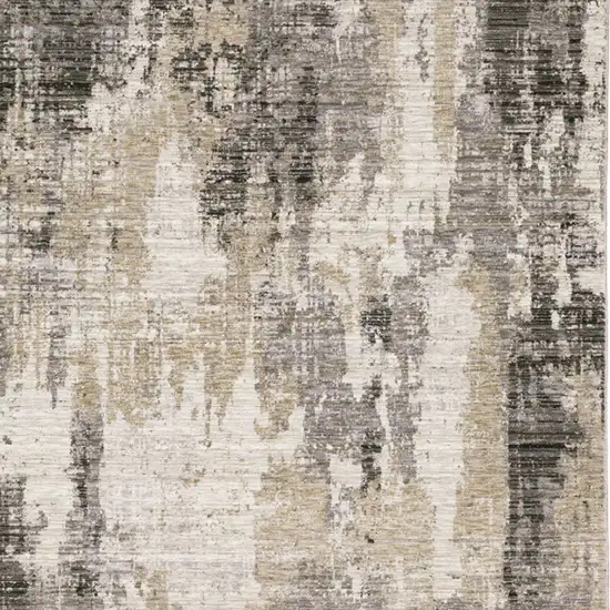 6' X 9' Grey Beige Charcoal Brown Tan And Ivory Abstract Power Loom Stain Resistant Area Rug Photo 6
