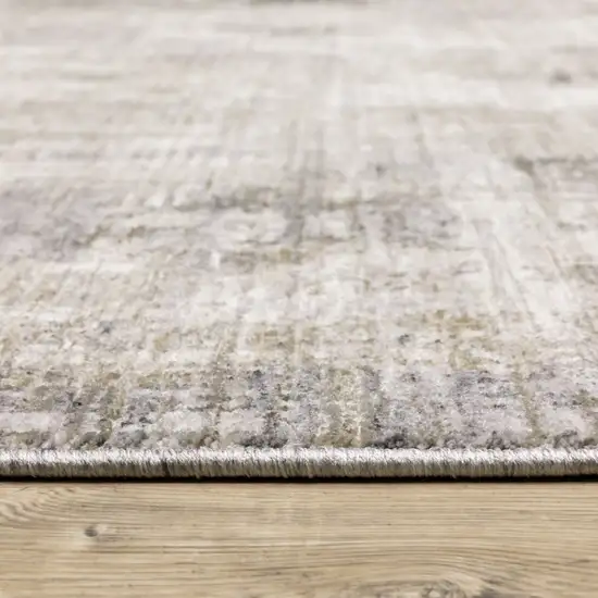 6' X 9' Grey Beige Charcoal Brown Tan And Ivory Abstract Power Loom Stain Resistant Area Rug Photo 9