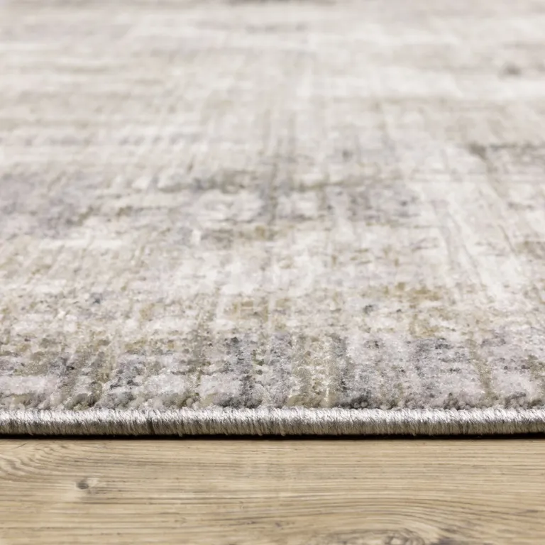 Grey Beige Charcoal Brown Tan And Ivory Abstract Power Loom Stain Resistant Area Rug Photo 5