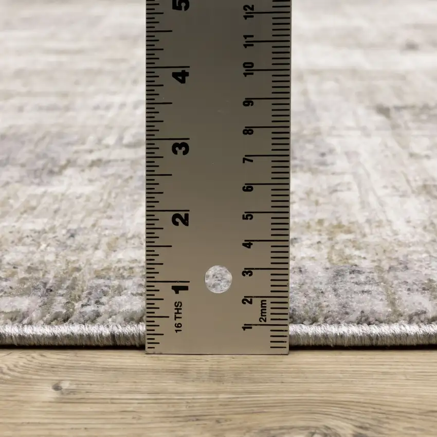 Grey Beige Charcoal Brown Tan And Ivory Abstract Power Loom Stain Resistant Runner Rug Photo 9