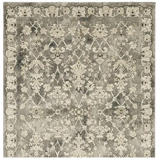 Gray And Beige Oriental Area Rug Photo 5