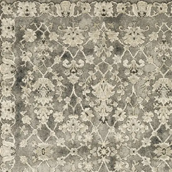 Gray And Beige Oriental Area Rug Photo 4