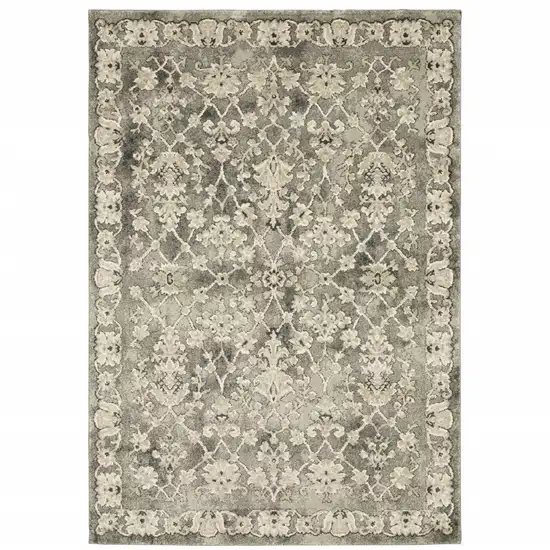 Gray And Beige Oriental Area Rug Photo 2