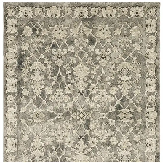 6' X 9' Grey Beige Tan And Brown Oriental Power Loom Stain Resistant Area Rug Photo 3