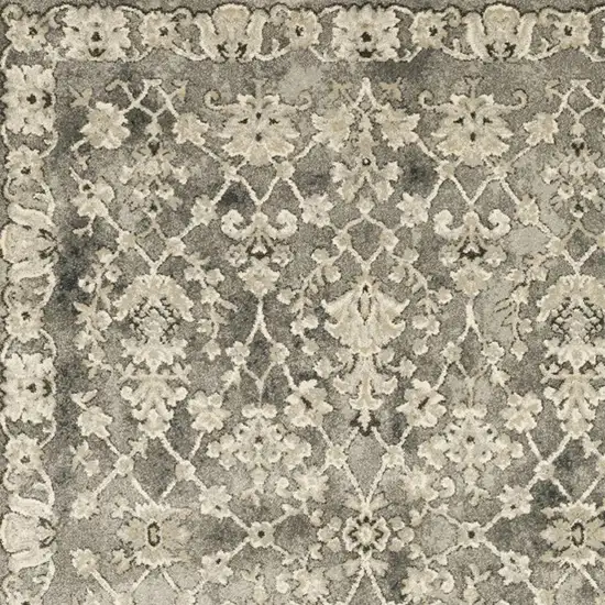 Grey Beige Tan And Brown Oriental Power Loom Stain Resistant Area Rug Photo 3