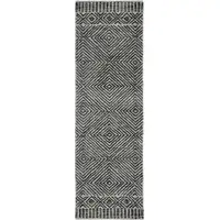Photo of Grey Black Hand Tufted Space Dyed Geometric Indoor Area Rug