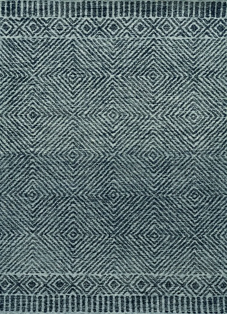 Grey Black Hand Tufted Space Dyed Geometric Indoor Area Rug Photo 1