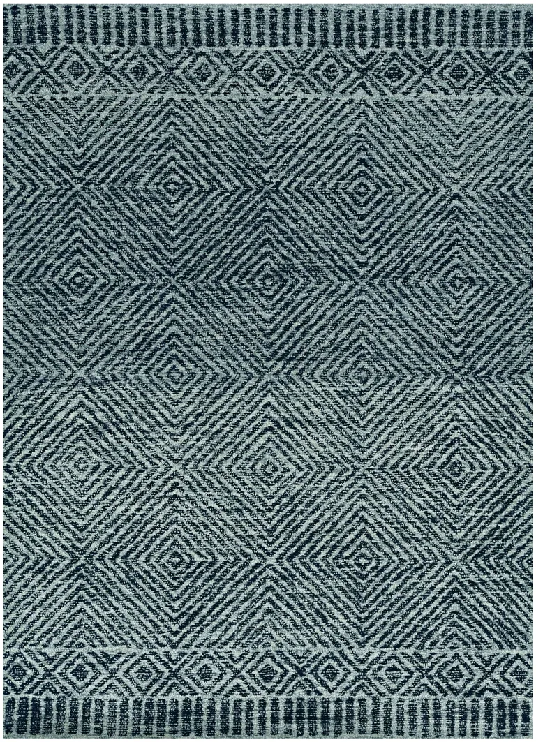Grey Black Hand Tufted Space Dyed Geometric Indoor Area Rug Photo 5