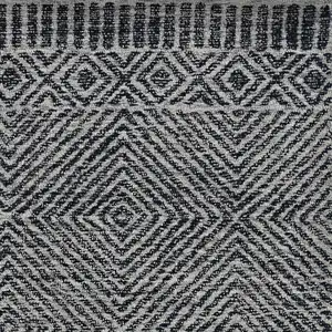 Photo of Grey Black Hand Tufted Space Dyed Geometric Indoor Area Rug
