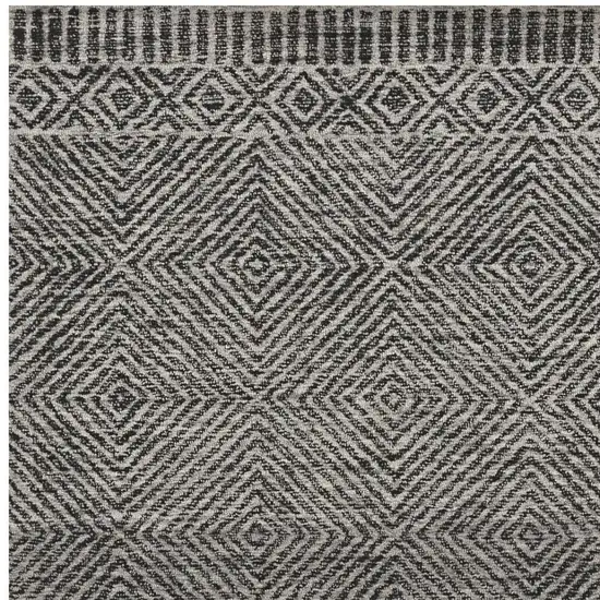 Gray and Black Wool Geometric Hand Tufted Area Rug Photo 4