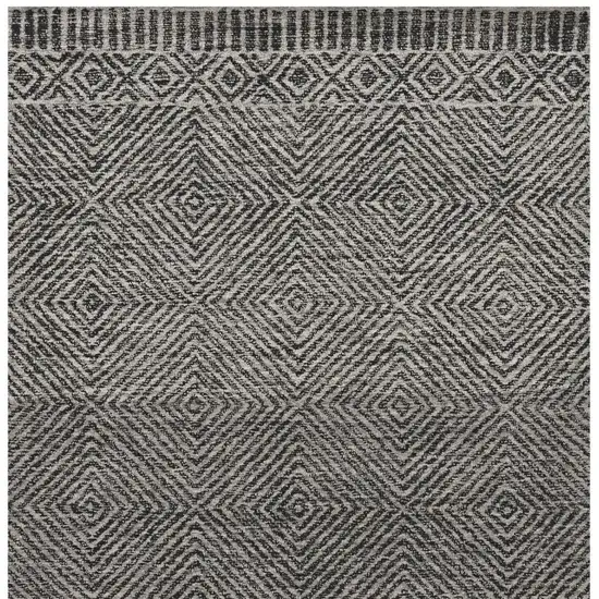 Gray and Black Wool Geometric Hand Tufted Area Rug Photo 5