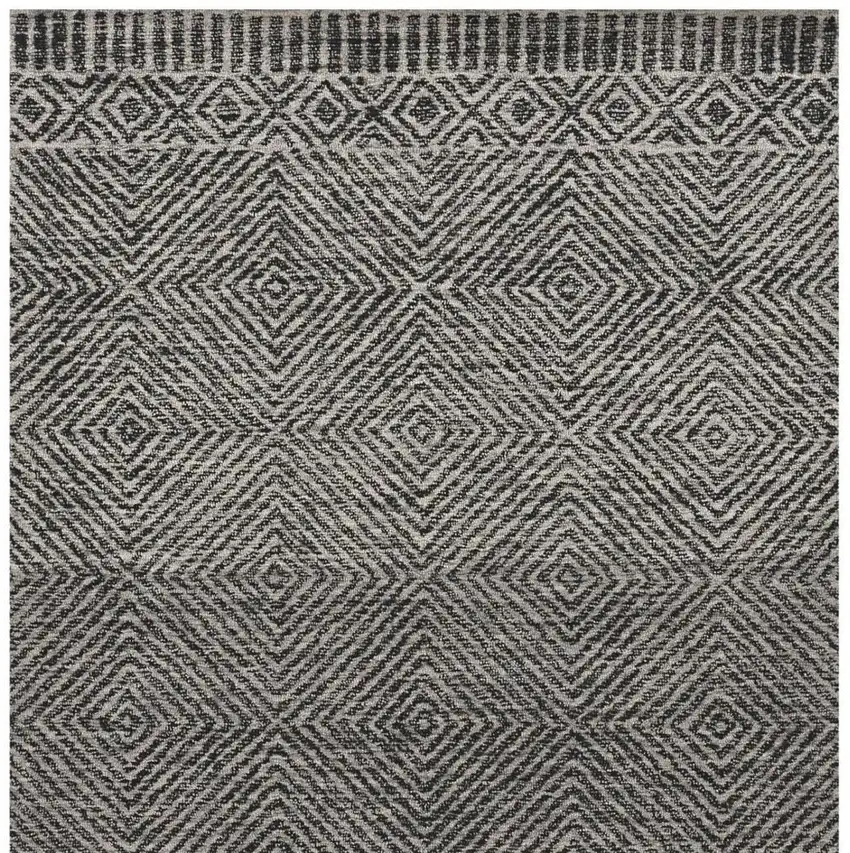 Gray and Black Wool Geometric Hand Tufted Area Rug Photo 5
