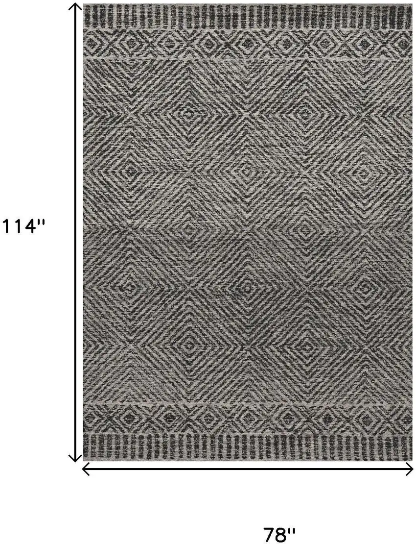Gray and Black Wool Geometric Hand Tufted Area Rug Photo 3