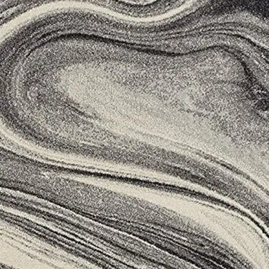 Ivory Black And Gray Abstract Area Rug Photo 4