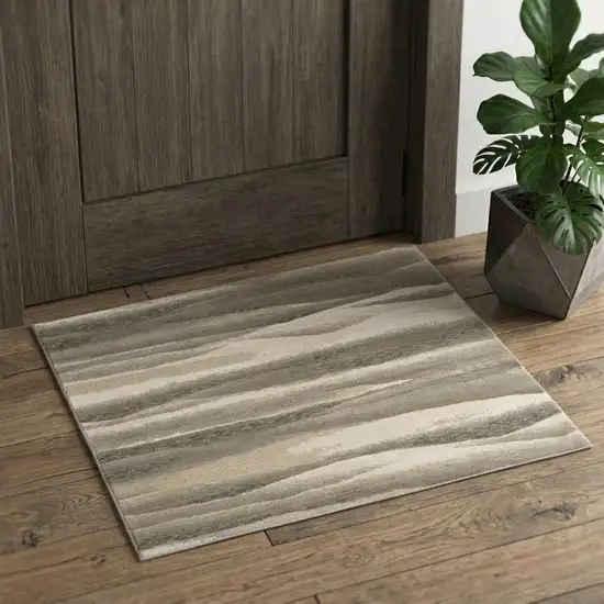 Blue and Gray Abstract Power Loom Area Rug Photo 1
