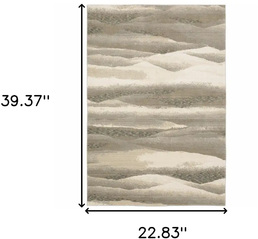 Grey Blue And Teal Abstract Power Loom Stain Resistant Area Rug Photo 8