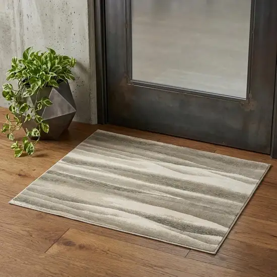 Blue and Gray Abstract Power Loom Area Rug Photo 1