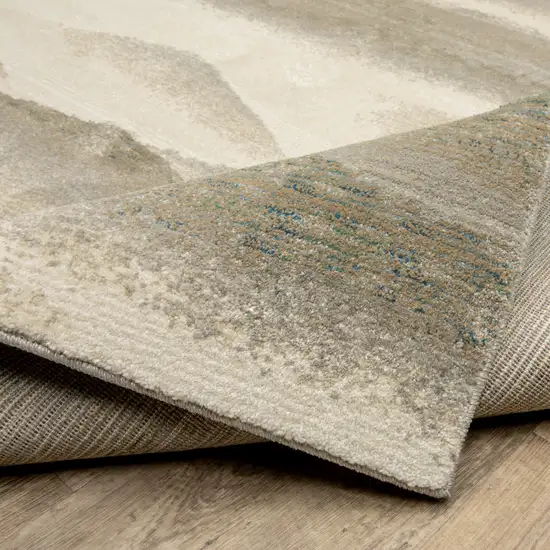 Blue and Gray Abstract Power Loom Area Rug Photo 8