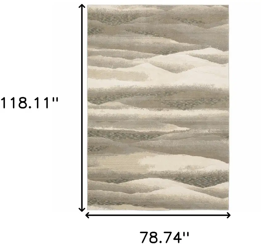 Grey Blue And Teal Abstract Power Loom Stain Resistant Area Rug Photo 8