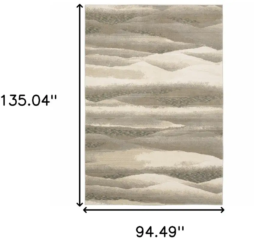 Grey Blue And Teal Abstract Power Loom Stain Resistant Area Rug Photo 8