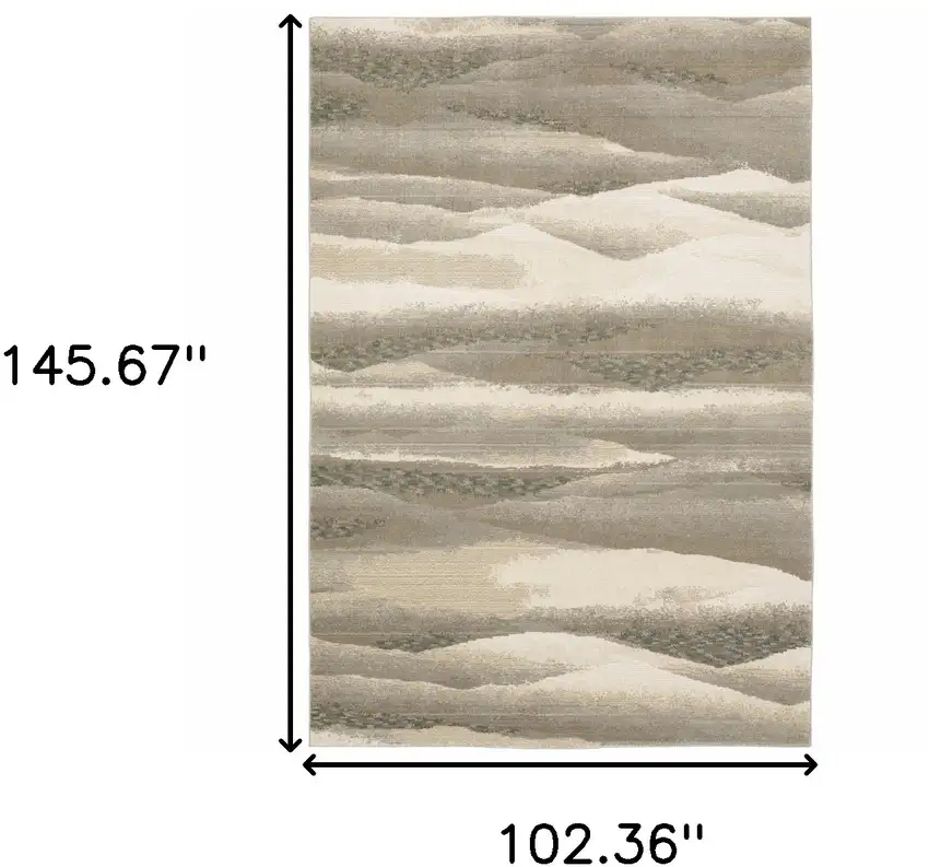 Grey Blue And Teal Abstract Power Loom Stain Resistant Area Rug Photo 8