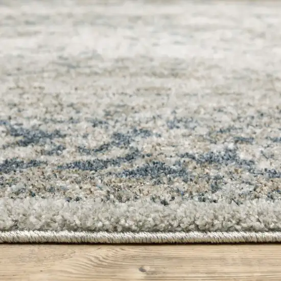 Grey Blue And Teal Oriental Power Loom Stain Resistant Area Rug Photo 9