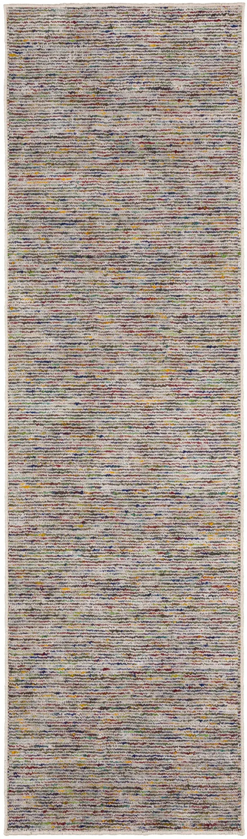 Grey Blue And Yellow Wool Hand Loomed Handmade Runner Rug Photo 1