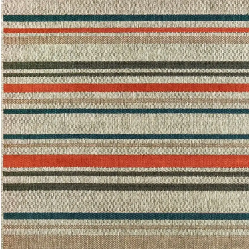 Grey Blue Geometric Indoor Outdoor Area Rug Photo 4