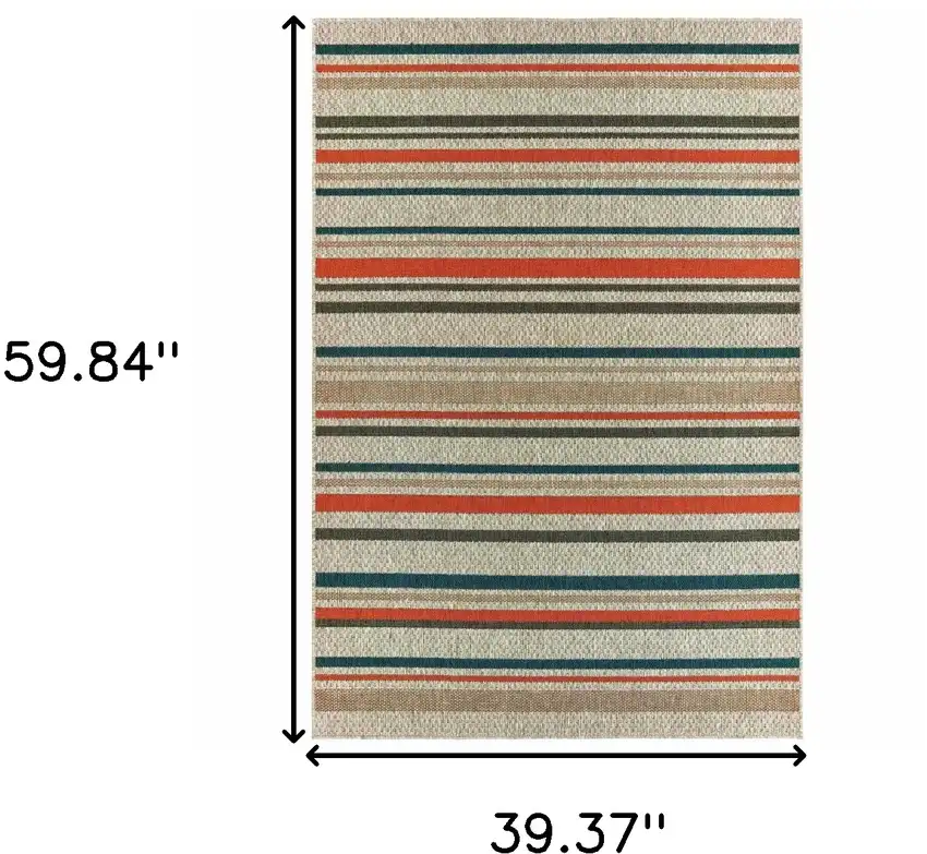 Grey Blue Geometric Indoor Outdoor Area Rug Photo 6
