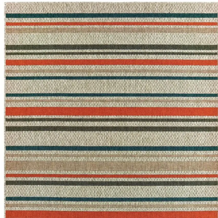 Grey Blue Geometric Indoor Outdoor Area Rug Photo 5