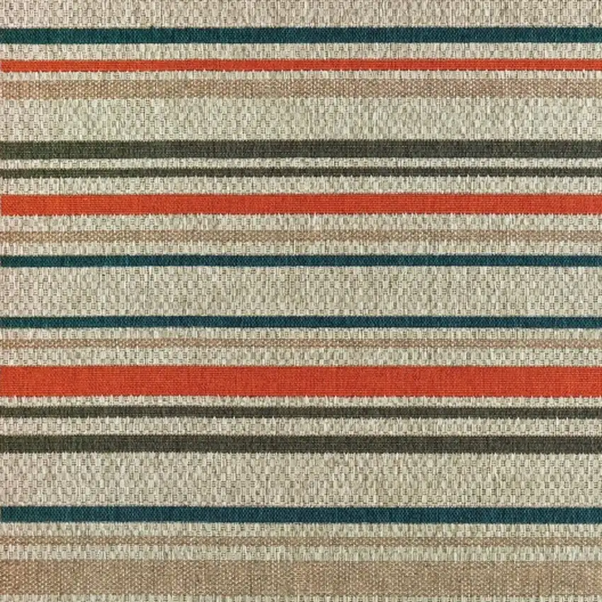 Grey Blue Geometric Indoor Outdoor Area Rug Photo 4