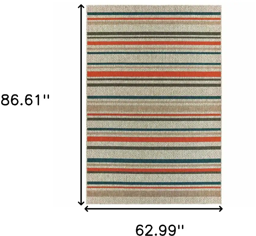 Grey Blue Geometric Indoor Outdoor Area Rug Photo 6