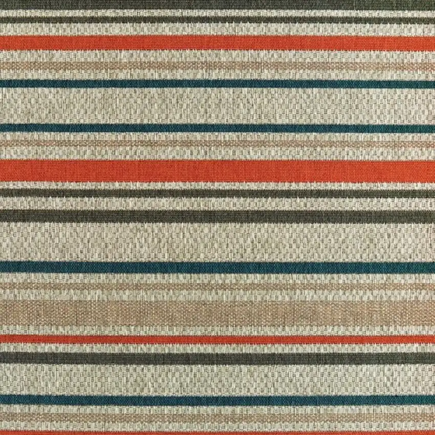 Grey Blue Geometric Indoor Outdoor Area Rug Photo 4