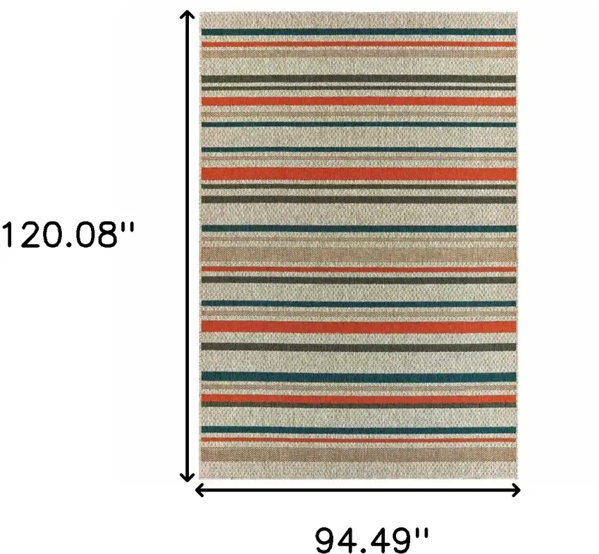 Grey Blue Geometric Indoor Outdoor Area Rug Photo 6