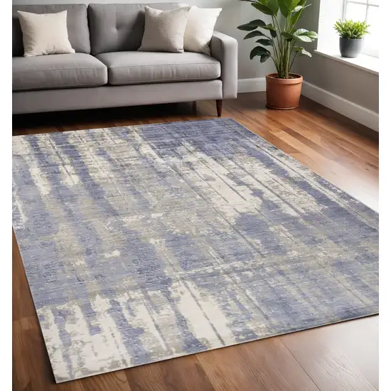 Gray And Ivory Abstract Hand Loomed Area Rug Photo 1