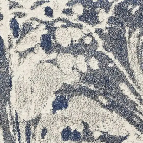 Blue Gray And Ivory Abstract Area Rug Photo 9