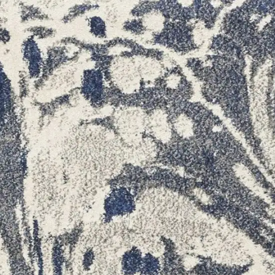 Blue Gray And Ivory Abstract Area Rug Photo 7