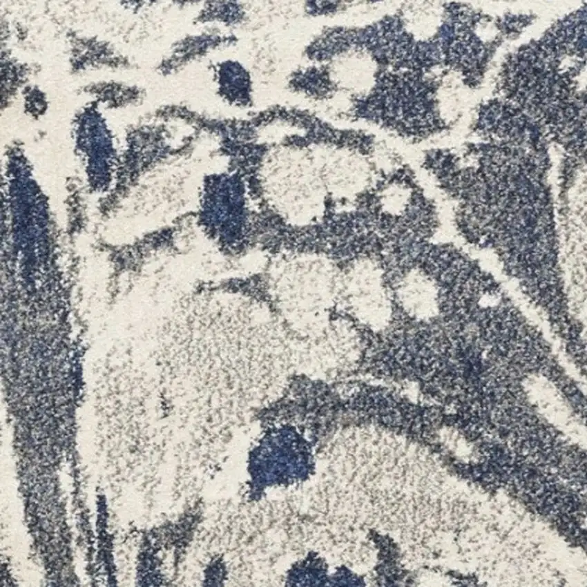 Blue Gray And Ivory Abstract Area Rug Photo 6