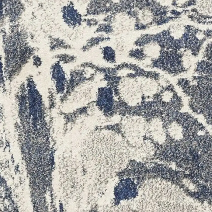 Blue Gray And Ivory Abstract Area Rug Photo 7