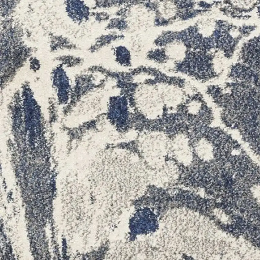 Blue Gray And Ivory Abstract Area Rug Photo 8