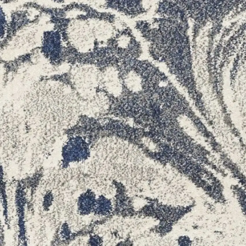 Blue Gray And Ivory Abstract Area Rug Photo 7