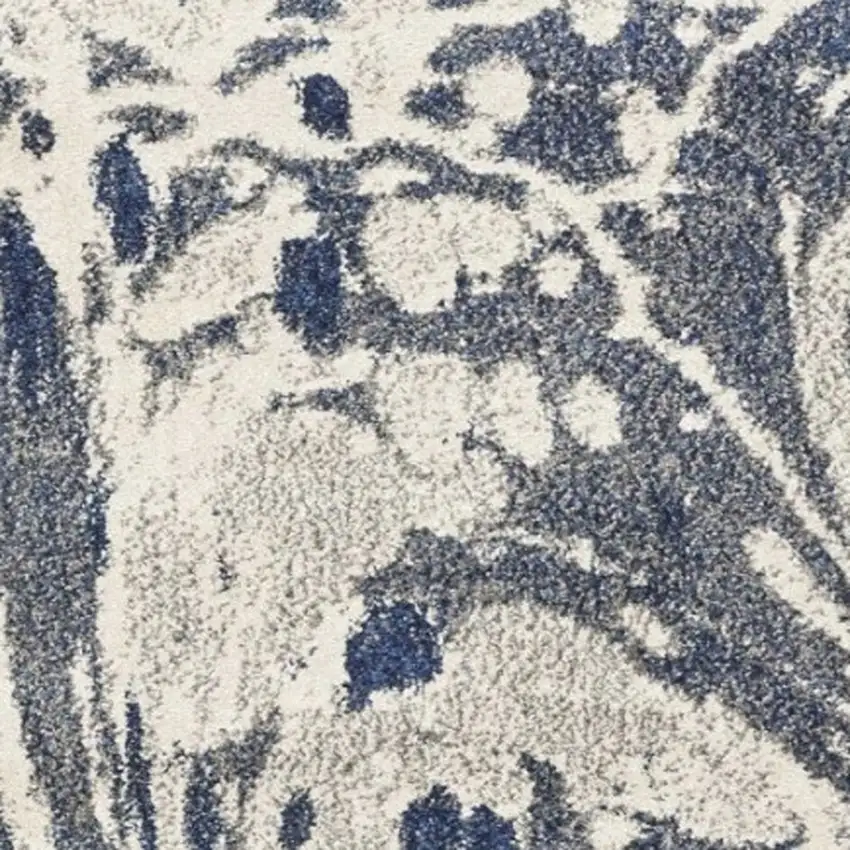 Blue Gray And Ivory Abstract Area Rug Photo 9