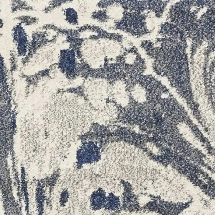 Blue Gray And Ivory Abstract Area Rug Photo 8
