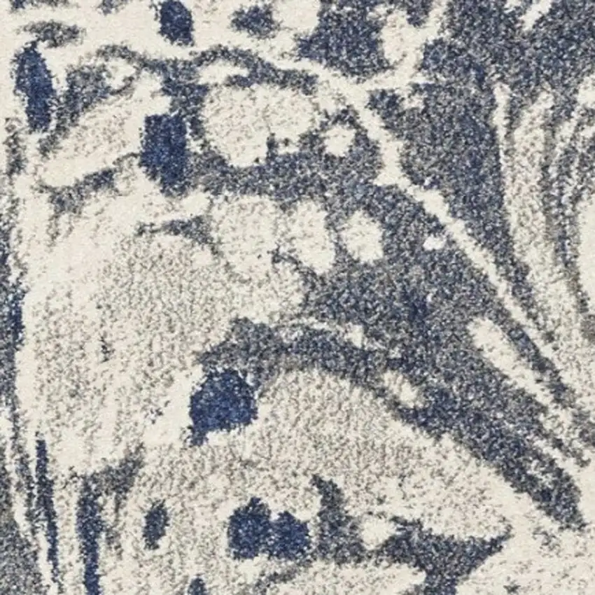 Blue Gray And Ivory Abstract Area Rug Photo 7