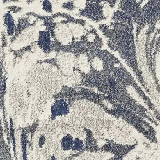 Blue Gray And Ivory Abstract Area Rug Photo 7