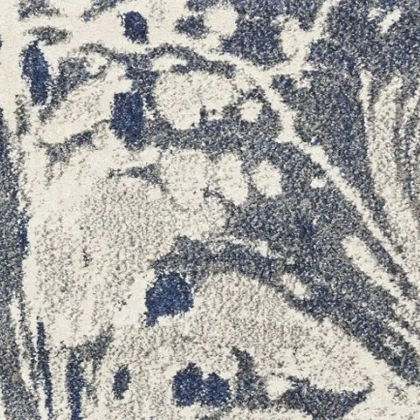 Blue Gray And Ivory Abstract Area Rug Photo 8