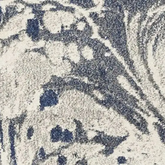Blue Gray And Ivory Abstract Area Rug Photo 6